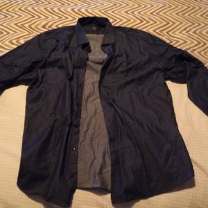 Nordstroms New 1901 Trim Fit Navy Blue Dress Shirt